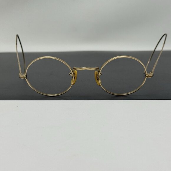 AMERICAN OPTICAL SQUIRE Eyeglasses Vintage Small circular perfectly round Lenon - Picture 1 of 10